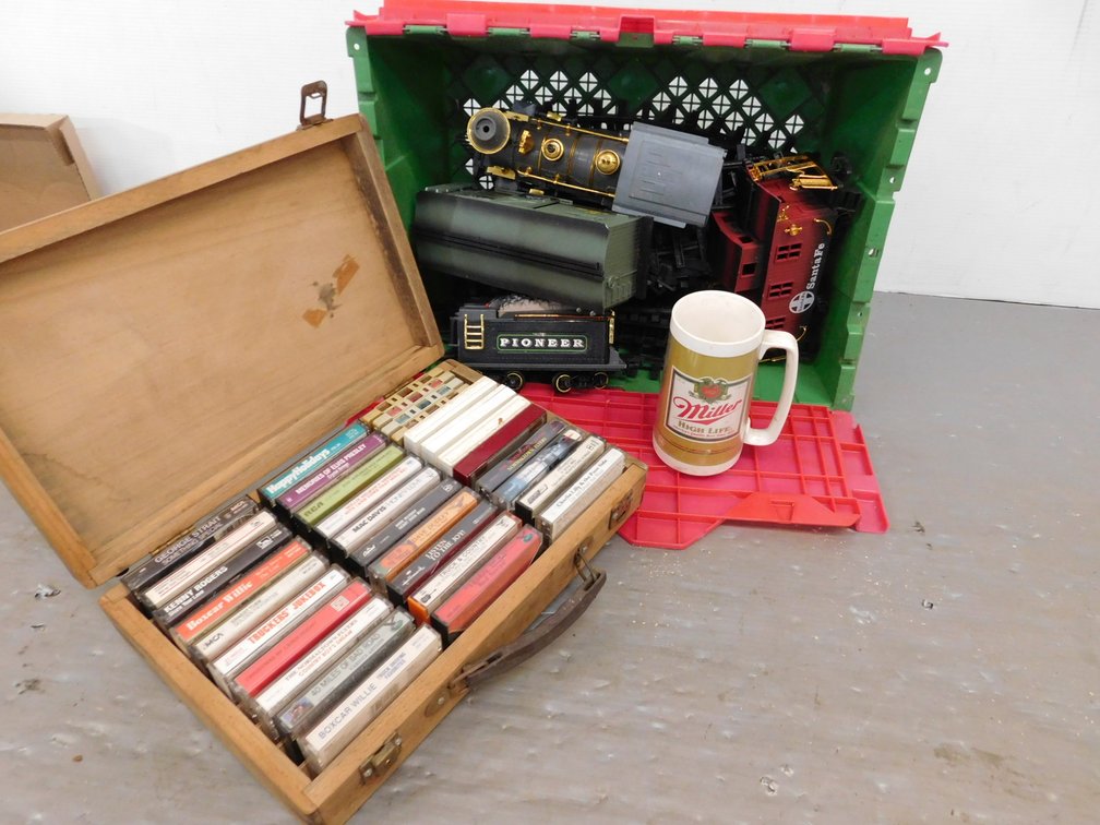Tote with Cassettes, Christmas Train, Beer Mug
