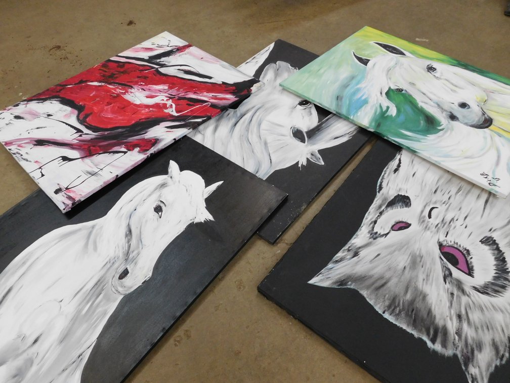 Five Assorted Canvas Prints By Dick B