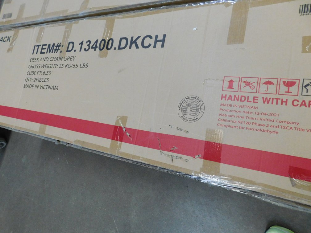 Desk And Chair Grey Item #:13400.DKCH, New