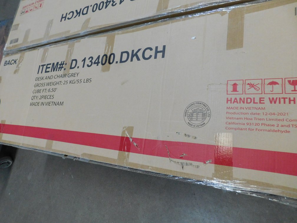 Desk And Chair Grey Item #:13400.DKCH, New
