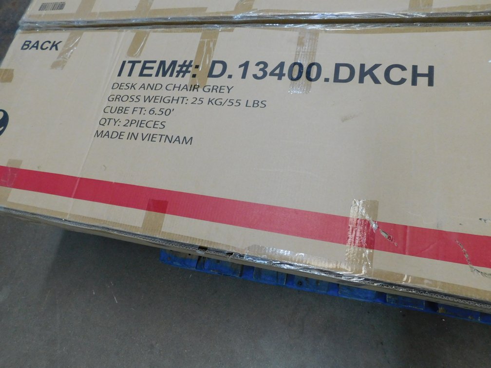 Desk And Chair Grey Item #:13400.DKCH, New