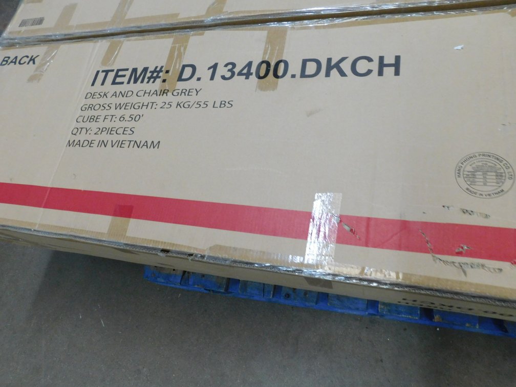 Desk And Chair Grey Item #:13400.DKCH, New