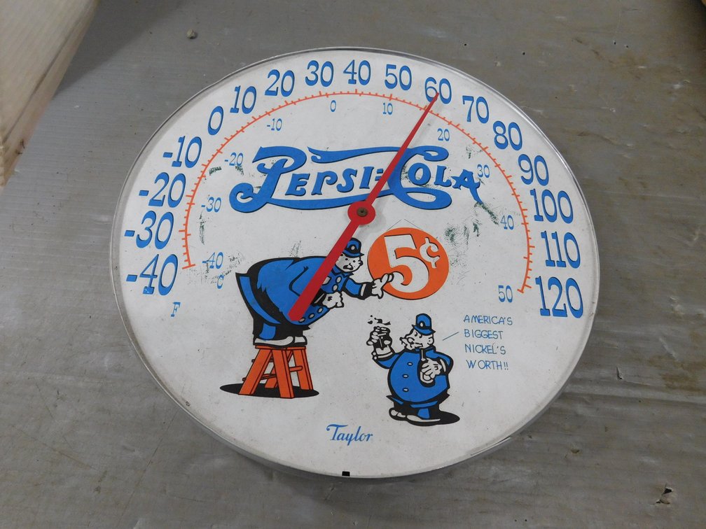 Pepsi-Cola Thermometer, Missing Front Cover