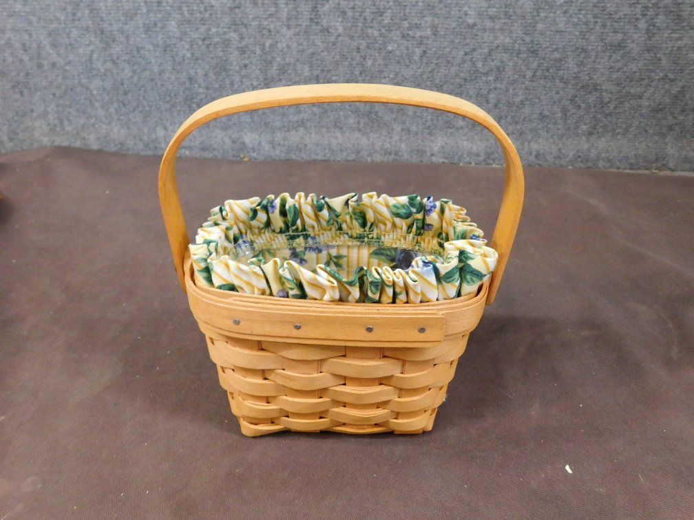 1997 American Cancer Society Basket with Liner, Protector 5 1/2" x 3 1/2" x 4"