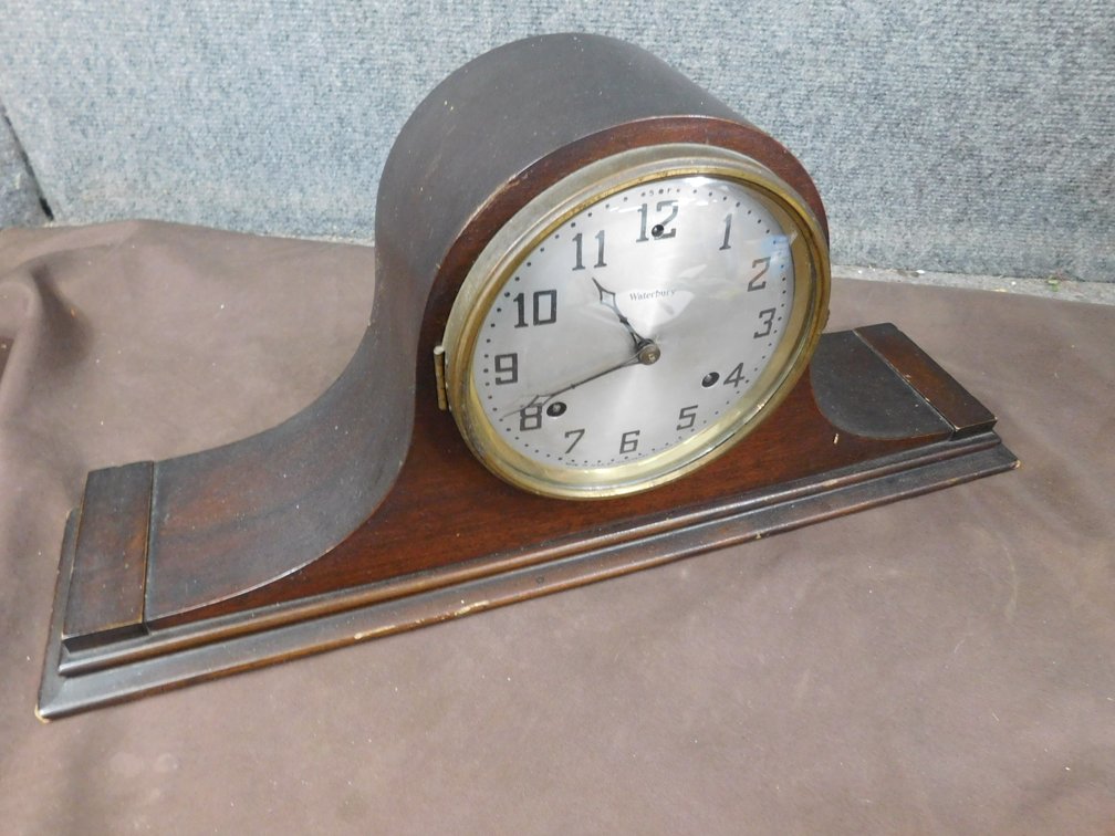 Waterbury Mantel Clock 21 1/2" L with Weight and Key