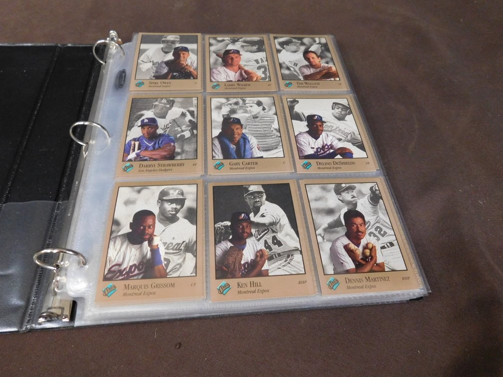 Binder with 1992 Leaf Ball Cards