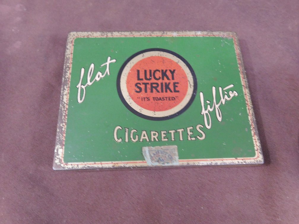 Vintage Luck Strike Cigarettes Metal Tin