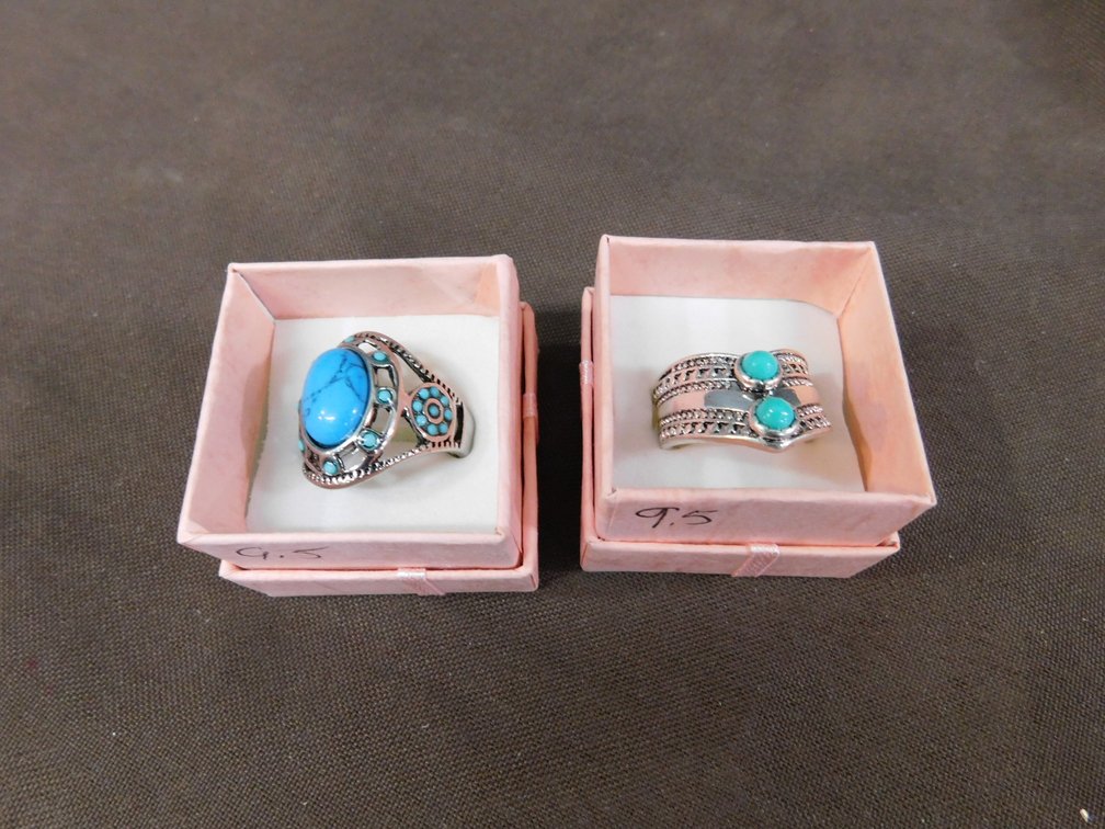 Two 9 1/2 Costume Jewelry Rings