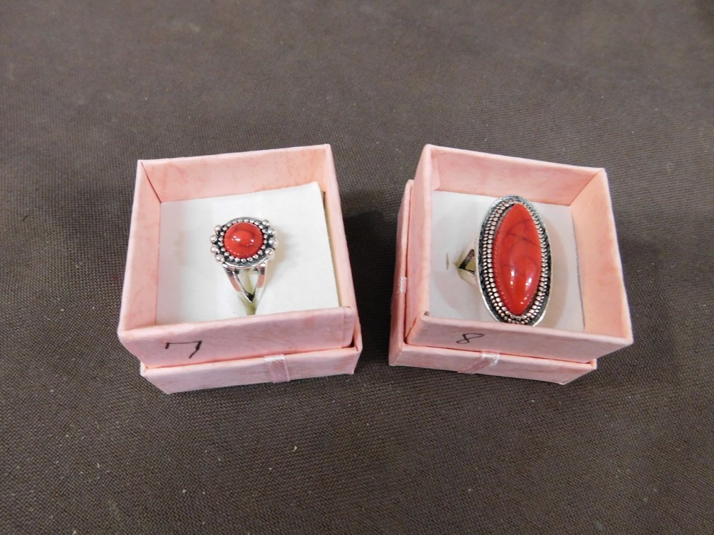 Two Costume Jewelry Rings Size 7 & Size 8