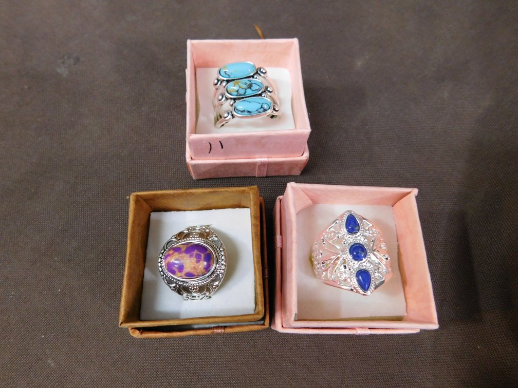 Three Size 11 Costume Jewelry Rings