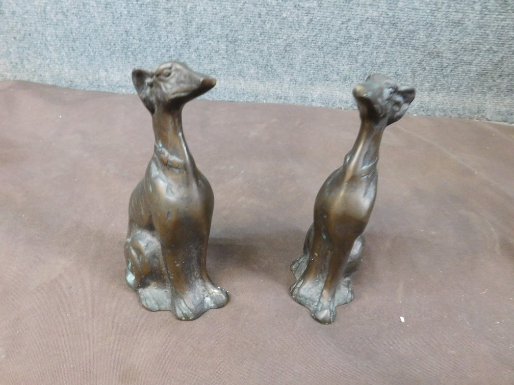 Two Dog Figurines 6 1/2" T