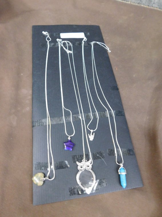 Five Chains Marked .925 with Pendants