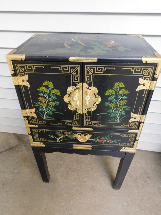 Oriental Style Chest on Pedestal 22" x 14" x 36" T