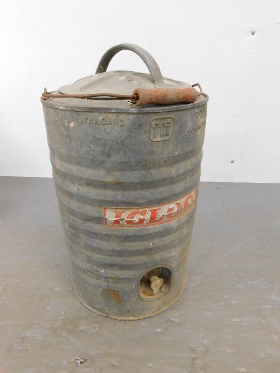 Vintage 3 Gallon Igloo Galvanized Water Cooler Dispenser