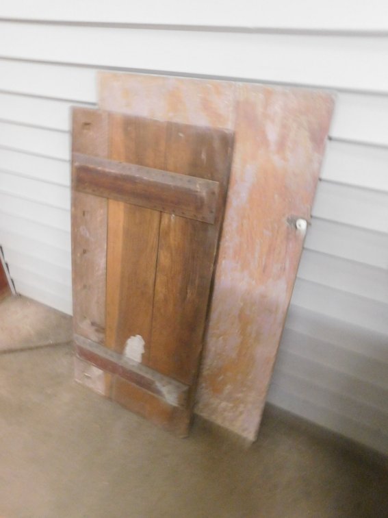 Two Wood Doors, One is 25" x 33"