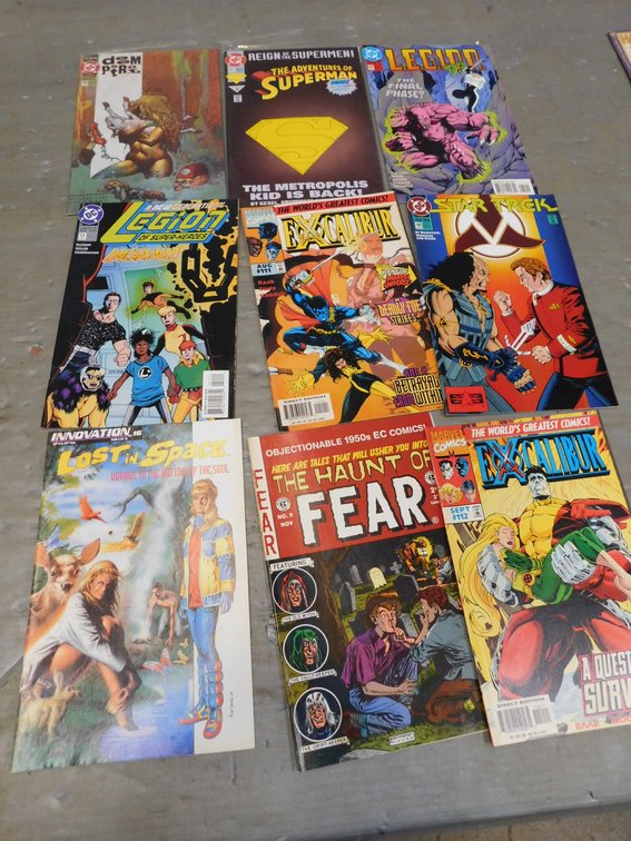 Nine Assorted Comic Books