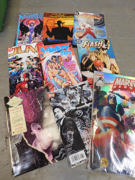 Nine Assorted Comic BOoks