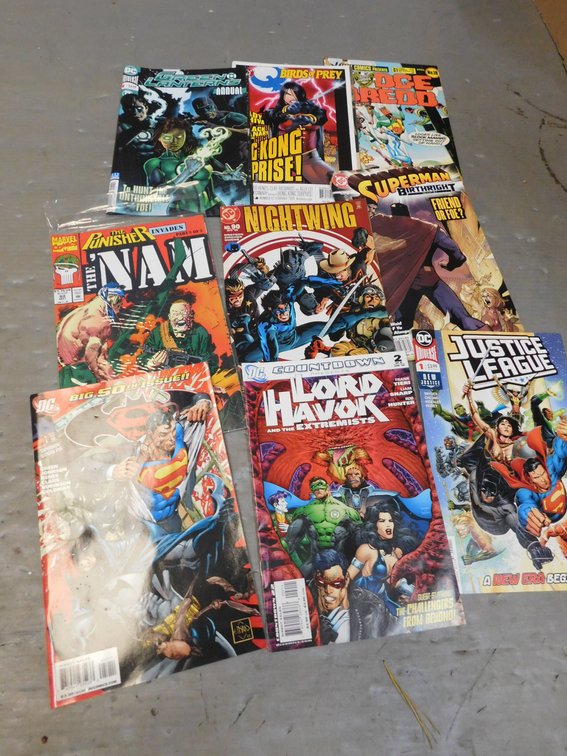 Nine Assorted Comic Books