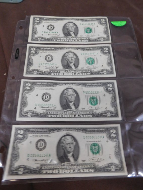 1976 $2.00 One Star Notes- lot of 4