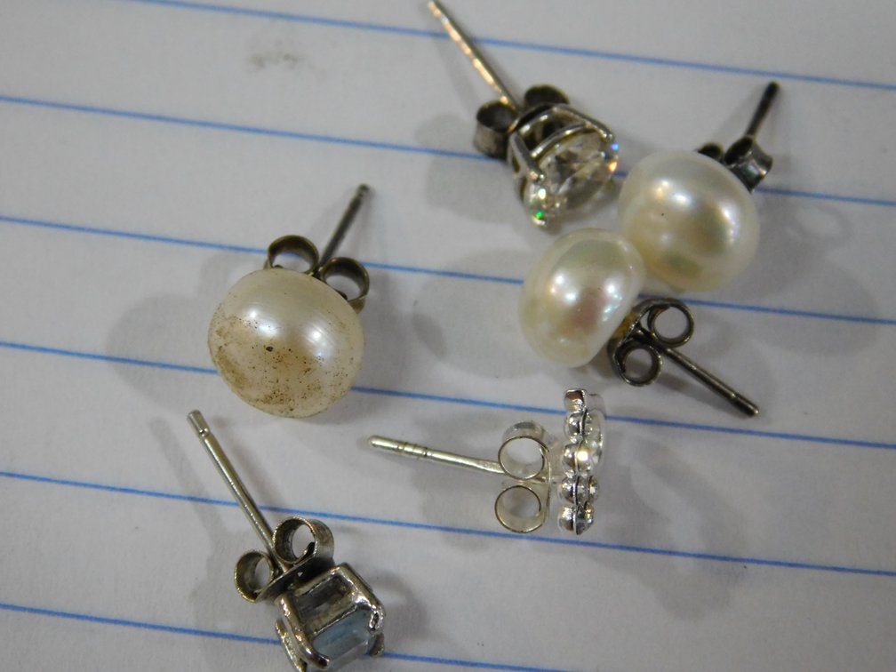 Pearl Earrings, Sterling Silver Earrings