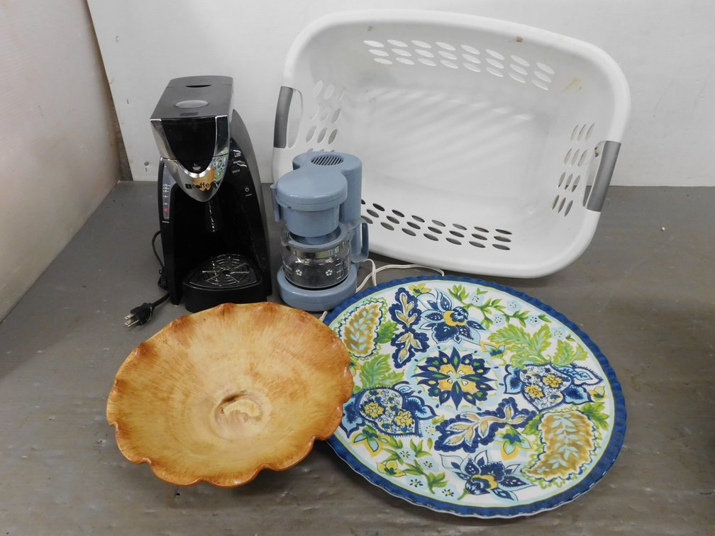 Laundry Basket, Coffee Maker, Platter, Bowl