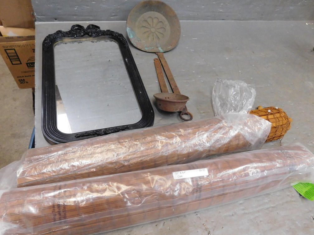 31" x 64" Oak Blinds, Mirror Etc.