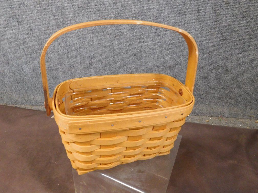 1998 Longaberger Basket with Protector 7 1/2" x 4" x 4 3/4"