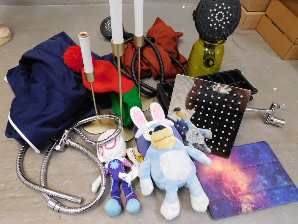 Candlesticks, Shower Nozzle, Ice Trays etc.