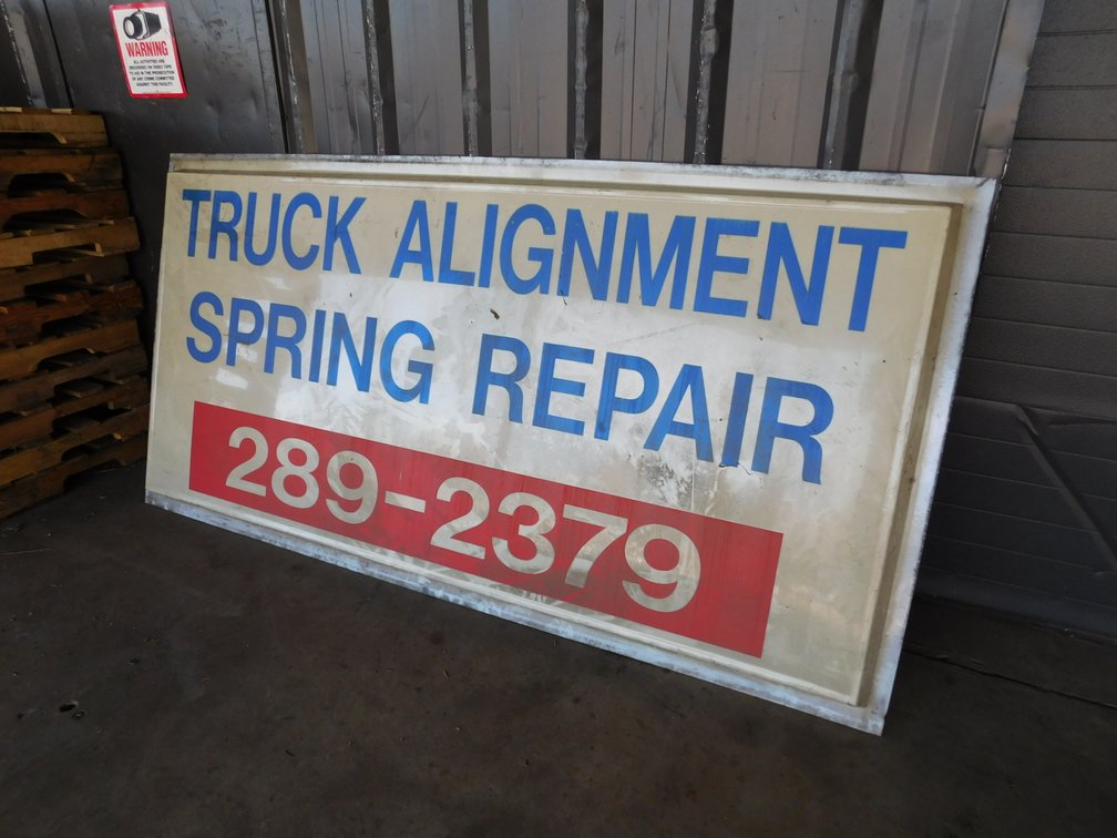 Truck Alignment Spring Repair Plastic Sign Insert 8ft x 4ft