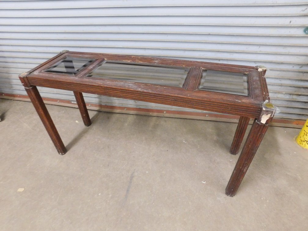 56" Couch Table with Glass Top