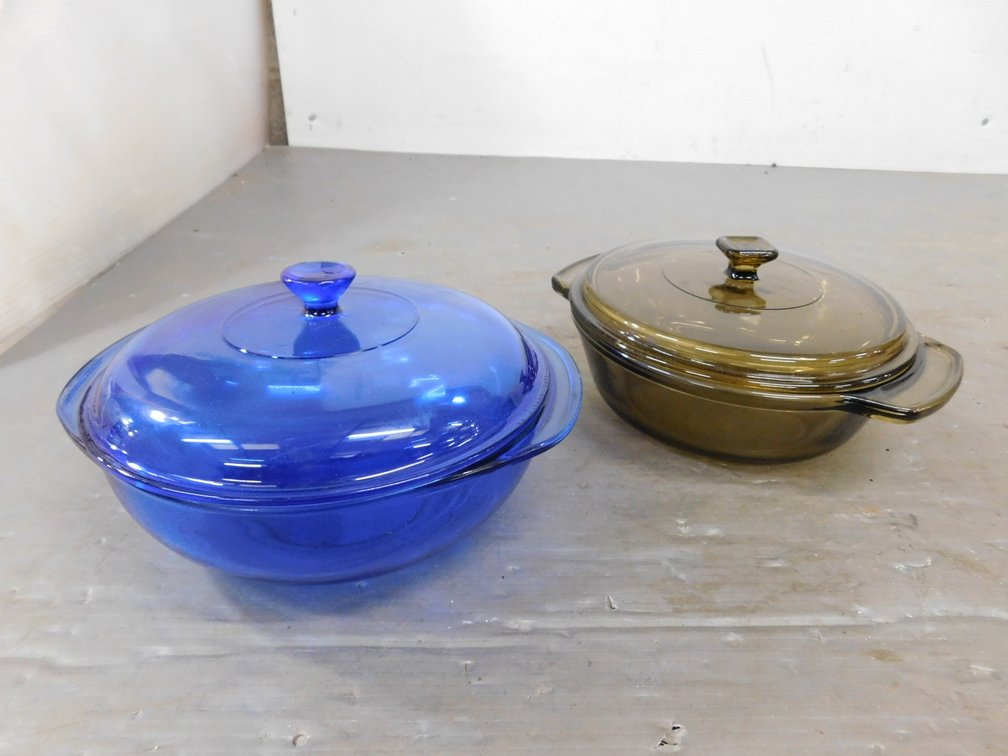 Two Glass Casserole Dishes with Lids