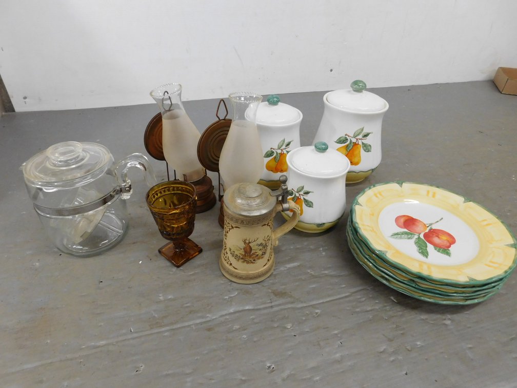 Canisters, Plates, Wall Sconces