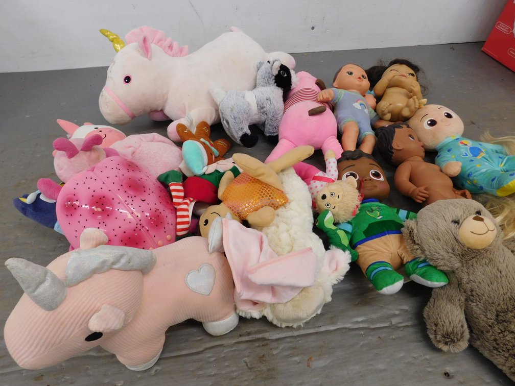 Baby Dolls, Plush, Unicorn, Cocomelon etc.
