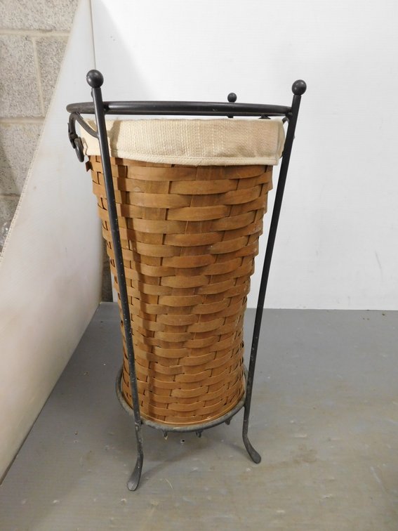 1983 Longaberger Umbrella Basket, Liner, Protector, Stand