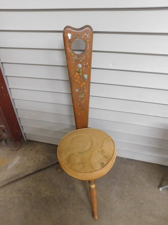 Vintage Three Legged Spinning Stool/Pouting Chair