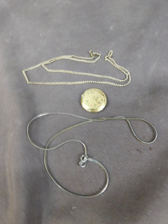 US Navy Sweetheart Locket, Chain Marked 14K Gold Plate, I marked 12K, Please Preview