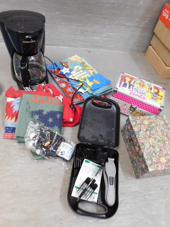 Coffee Pot, Clippers, Jewelry Box etc.