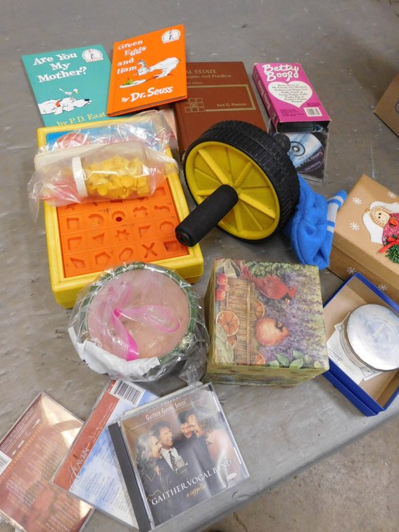 Books, Games, VCR Tape, Bowl etc.