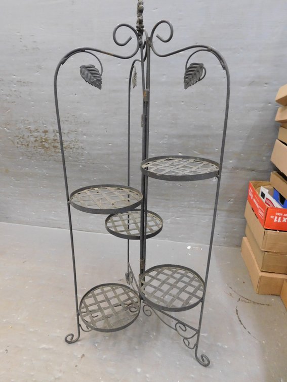 Folding Metal Plant Stand 33" T