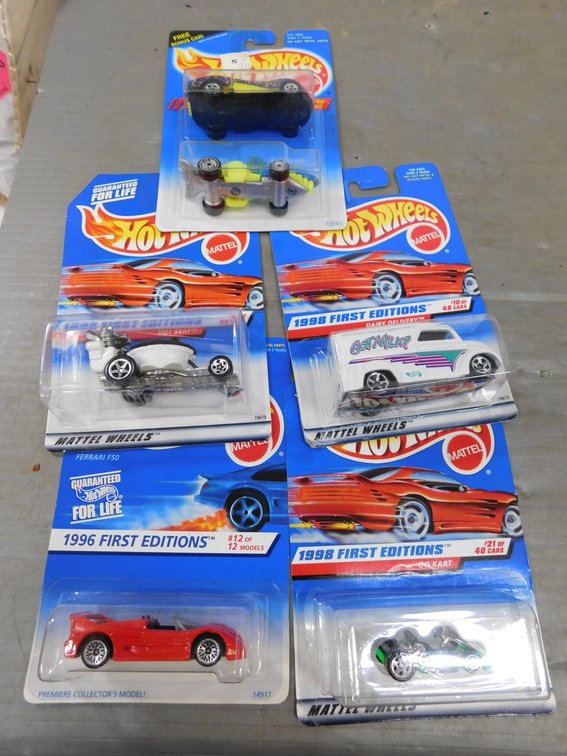 Six Hot Wheels Die Cast Cars, New in Package