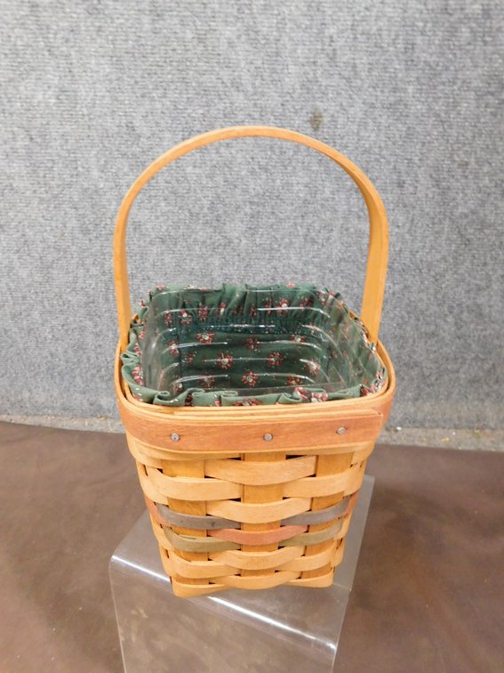 2001 Longaberger Basket with Liner, Protector 5" x 5" x 6"