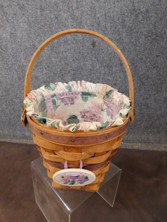 1994 Longaberger Basket with Liner, Protector 6 1/2" x 6 1/2"
