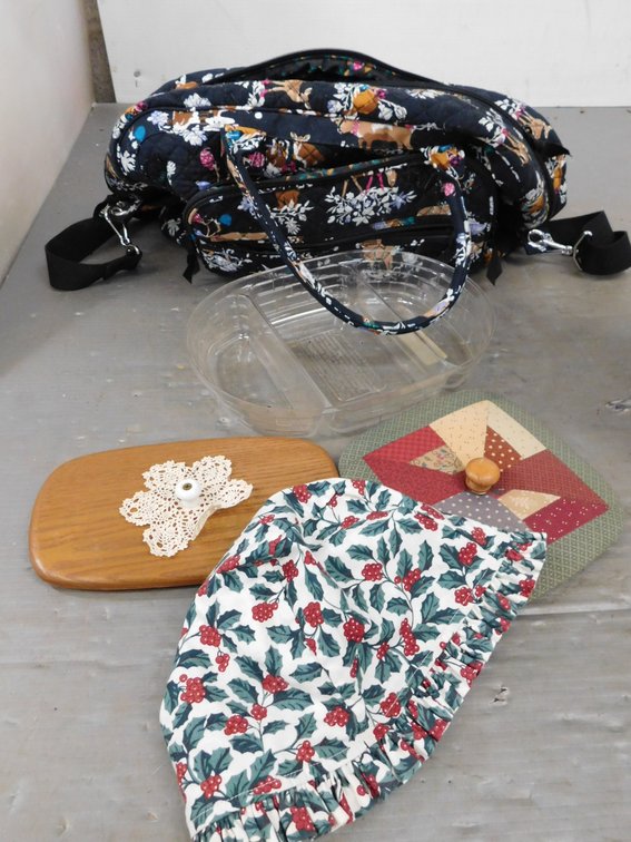 Vera Bradley Bag 17" with Assorted Longaberger Items