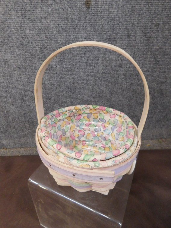 2000 Century Longaberger Easter Basket with Liner, Protector 5 1/2" x 3 1/2"