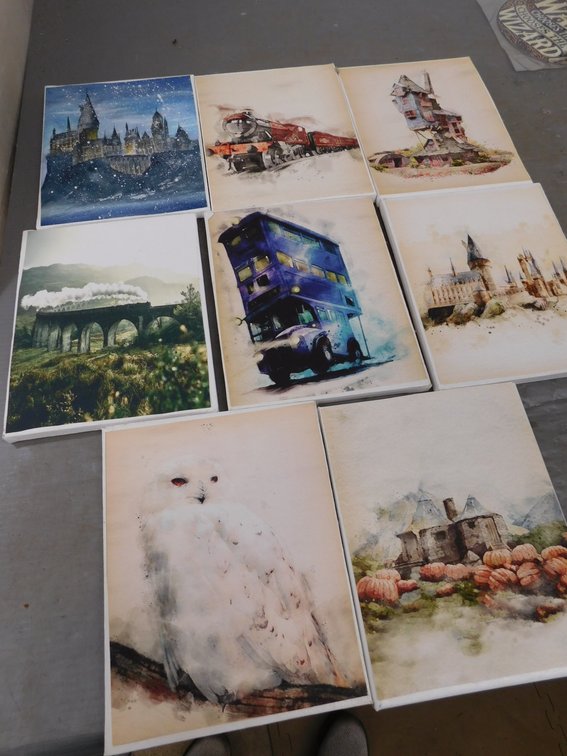 Eight Assorted Harry Potter Canvas Prints 8" x 10"