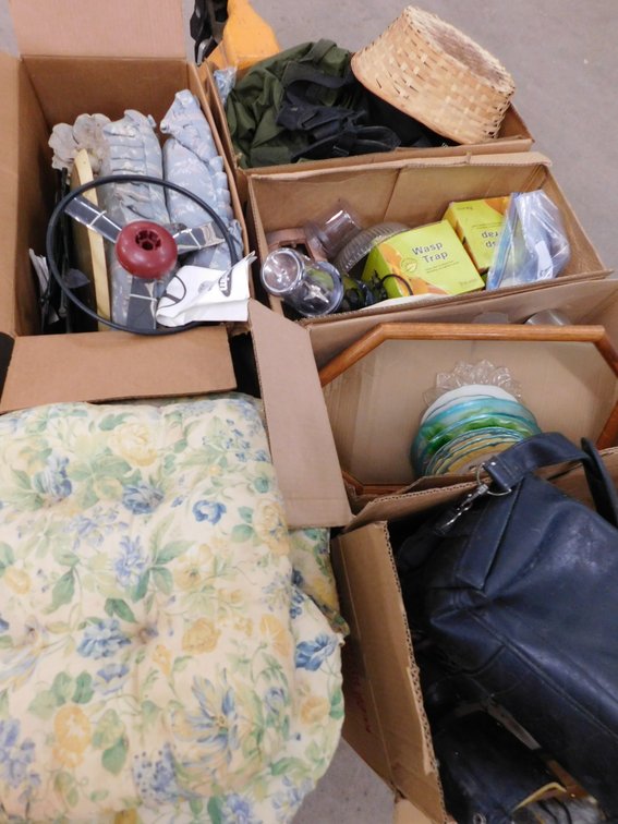 Pallet Lot Of Assorted Household Items, Chair Cushions etc.