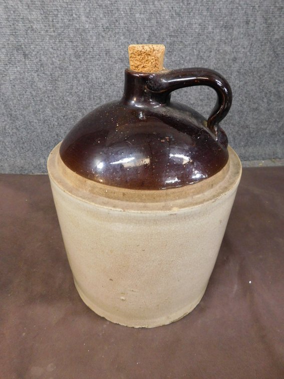 Two Toned Stoneware Jug 12 1/2" T