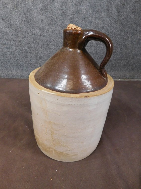Two Toned Stoneware Jug 11" T