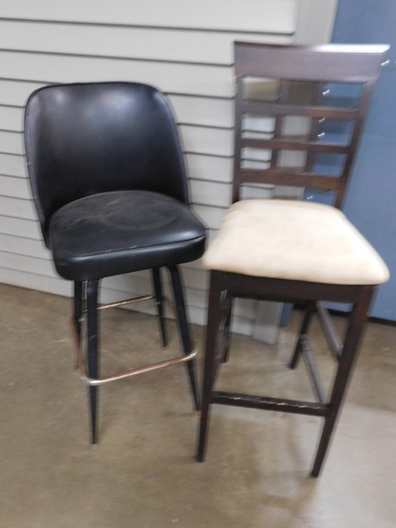 Two Bar Stools with Backs