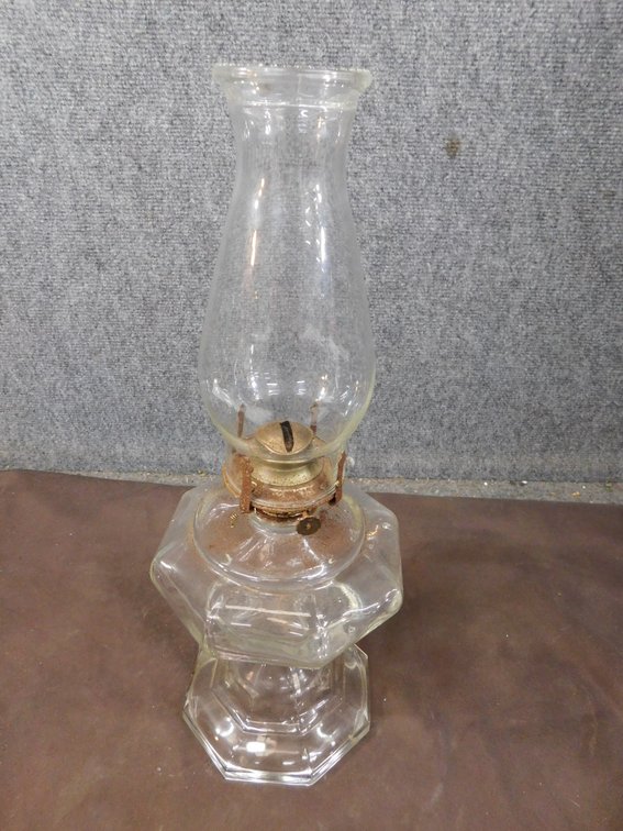 18" T Clear Glass Oil Lamp